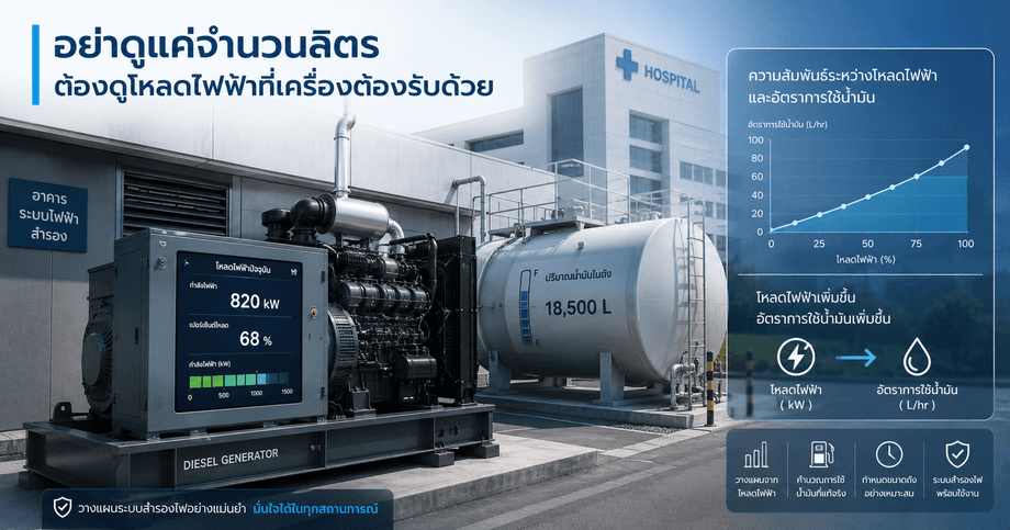 อย่าดูแค่จำนวนลิตร ต้องดูโหลดไฟฟ้าที่เครื่องต้องรับด้วย